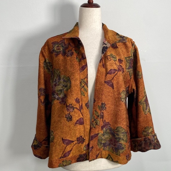 Coldwater Creek Stunning Reversible Floral Jacket PM - Picture 3 of 11